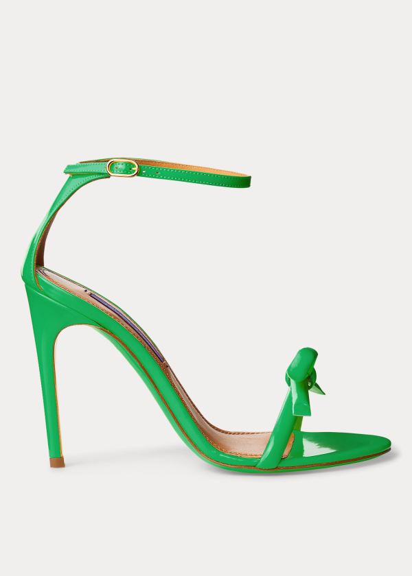 Sandalias Ralph Lauren Mujer Verdes - Jennefer Bow Patent - CXHMG1358